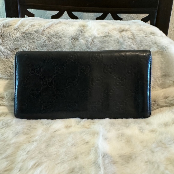 Gucci Signature Black Embossed Leather  Long Wallet  P0075 - Picture 4 of 16